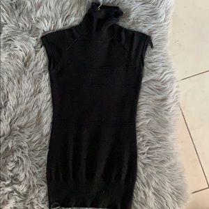 Black polyester thin  sweater dress